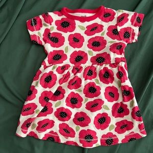 Touched By Nature Red Poppy Cotton Baby Dress 3-6 month girl